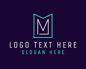 Neon Light - Modern Minimalist Letter M logo design