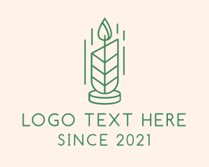 Wax - Organic Leaf Candle logo design
