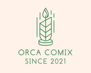 Organic Leaf Candle  logo design