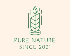 Organic - Organic Leaf Candle logo design