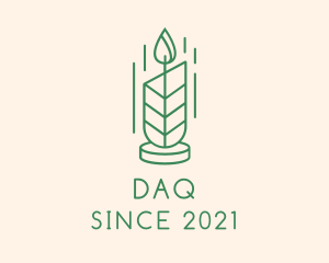 Organic Leaf Candle  logo design