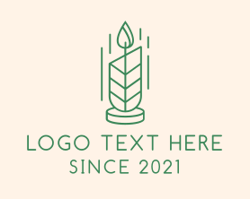 Leaf - Organic Leaf Candle logo design