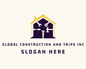 Home Repair - Home Renovation Construction Tools logo design