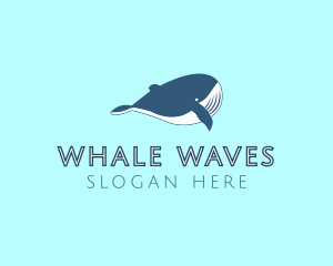 Aquatic Marine Whale logo design