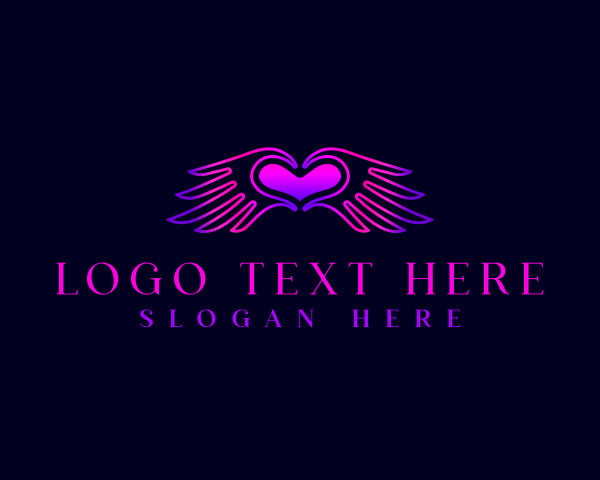 Love - Love Heart Wings logo design