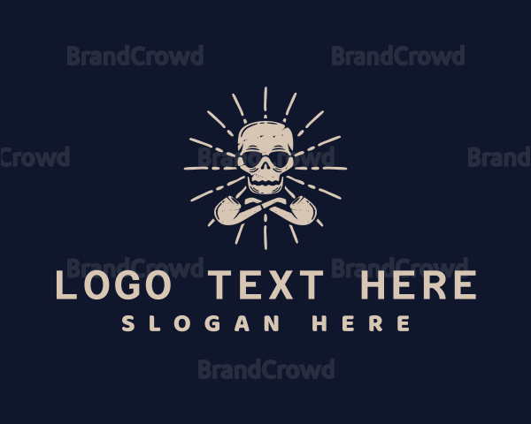 Tobacco Pipe Skull Logo