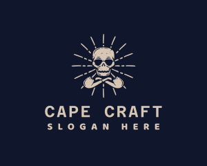 Cape - Tobacco Pipe Skull logo design