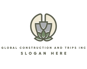 Organic - Garden Shovel Plant logo design