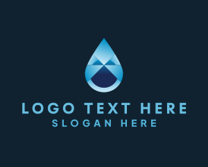 H20 - Liquid Water Drop logo design