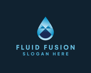 Liquid Water Drop logo design