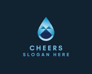 H2o - Liquid Water Drop logo design