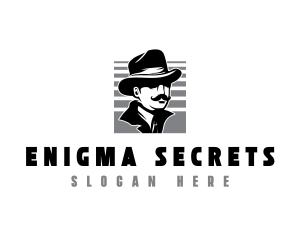 Spy Inspector Mustache logo design