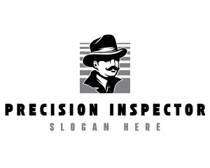 Spy Inspector Mustache logo design