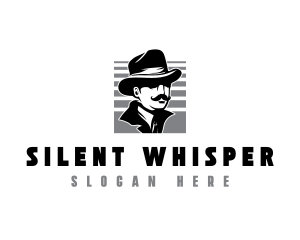 Spy Inspector Mustache logo design