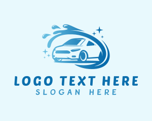 Cleaning Service - Blue Shiny Car Wash logo design