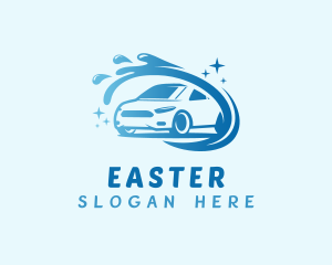 Cleaning Service - Blue Shiny Car Wash logo design