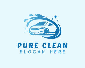 Blue Shiny Car Wash logo design