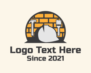 Wall - Brick Wall Construction logo design