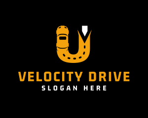 Drive - Car Driving Letter U logo design