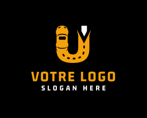 Automotive - Car Driving Letter U logo design