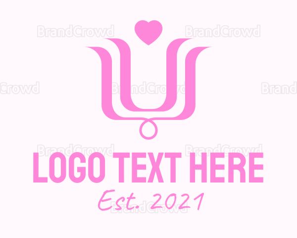 Pink Heart Flower Logo