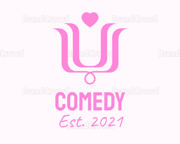Pink Heart Flower Logo