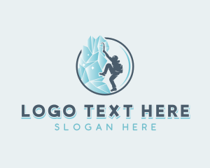 Mountain Biking - Mountain Ice Climbing logo design