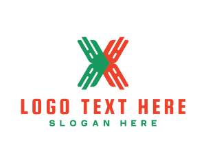 Futuristic - Tech Network Letter X logo design