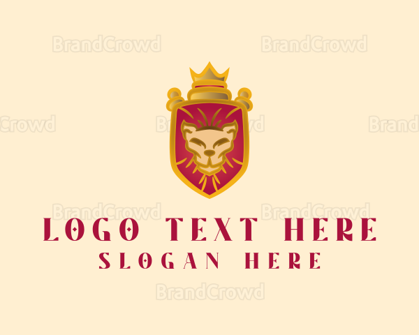Lion Crown Shield Logo