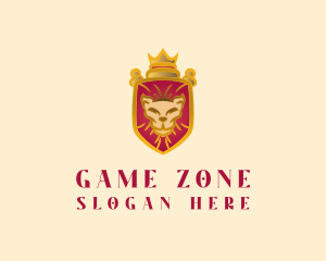 Lion Crown Shield logo design