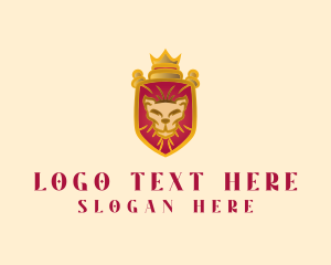 Video Game - Lion Crown Shield logo design