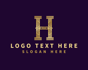 Law - Architecture Pillar Letter H logo design