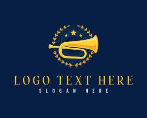 Musical Instrument - Musician Trumpet Wreath logo design