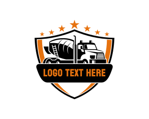 Emblem - Cement Mixer Truck Construction logo design