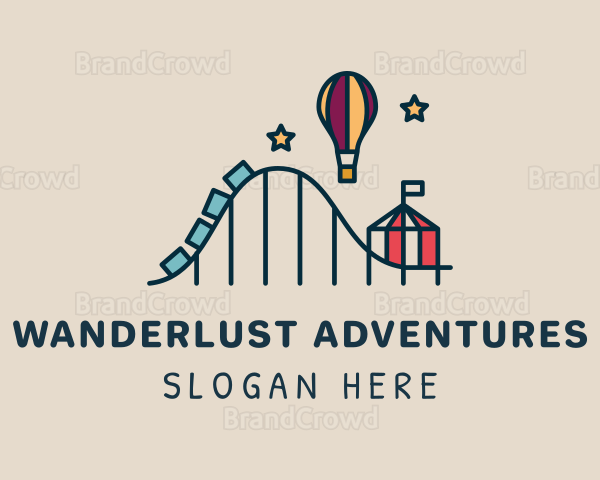 Rollercoaster Theme Park Logo