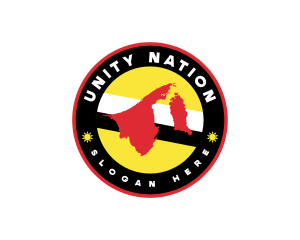 Nation - Brunei Flag Map logo design