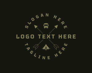 Badge - Camping Tent Travel logo design