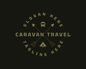 Caravan - Camping Tent Travel logo design