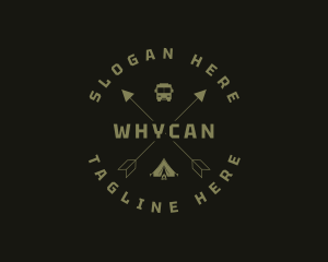 Hipster - Camping Tent Travel logo design
