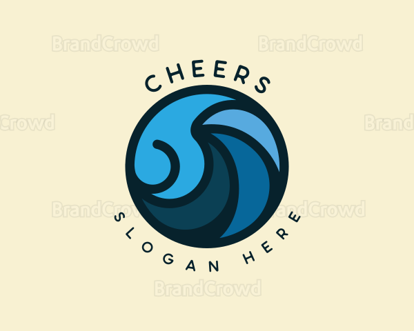 Ocean Tidal Wave Logo