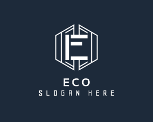 Hexagon Business Letter E logo design