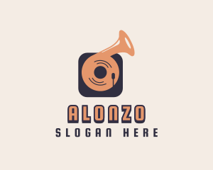 Retro Record Player logo design