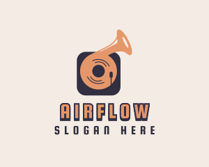 Retro Record Player logo design