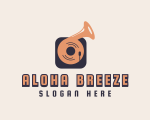 Retro Record Player logo design