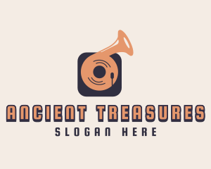 Retro Record Player logo design