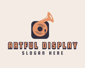 Retro Record Player logo design