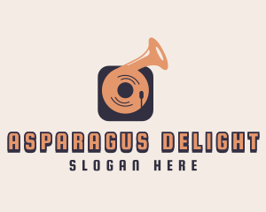 Retro Record Player logo design