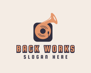 Retro Record Player logo design