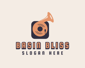 Retro Record Player logo design