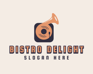 Retro Record Player logo design